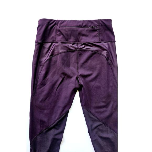 SWEATY BETTY The Power 7/8 Leggings plum purple mesh zip pocket Sz XS - Picture 5 of 10